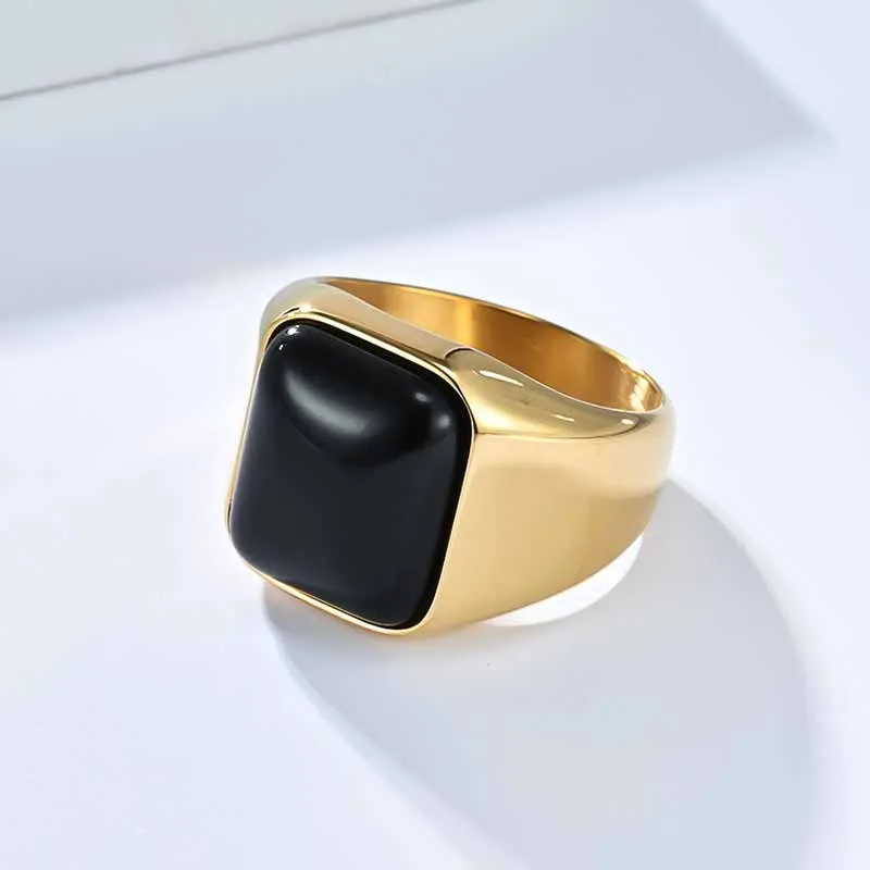 Square Tiger Eye Stone Stainless Steel Ring sold by GTHIC product image thumbnail 5