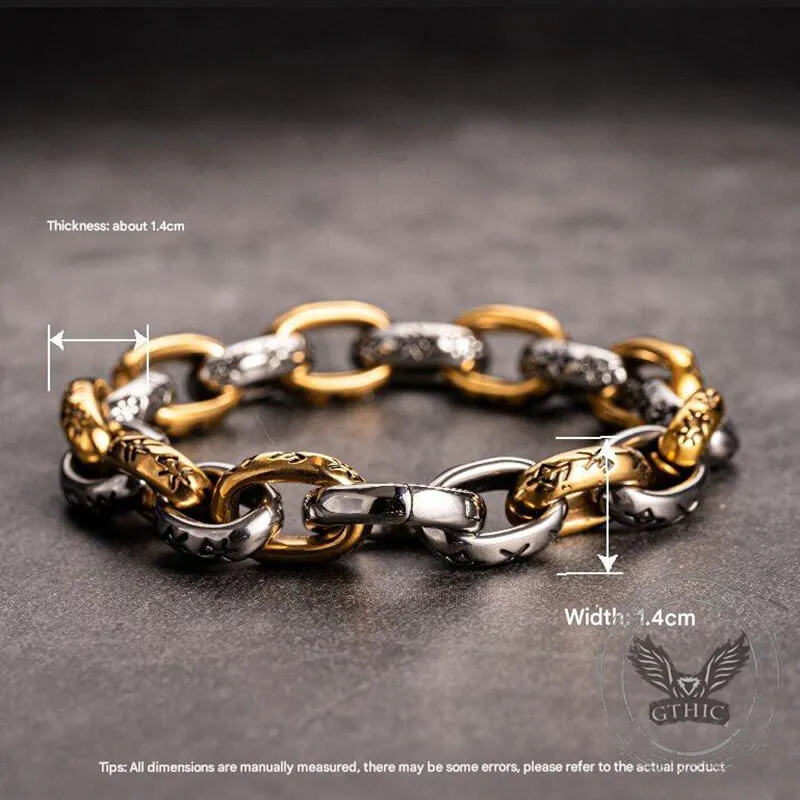 Seven Realms Seal Rune Letter Stainless Steel Viking Bracelet sold by GTHIC product image thumbnail 5