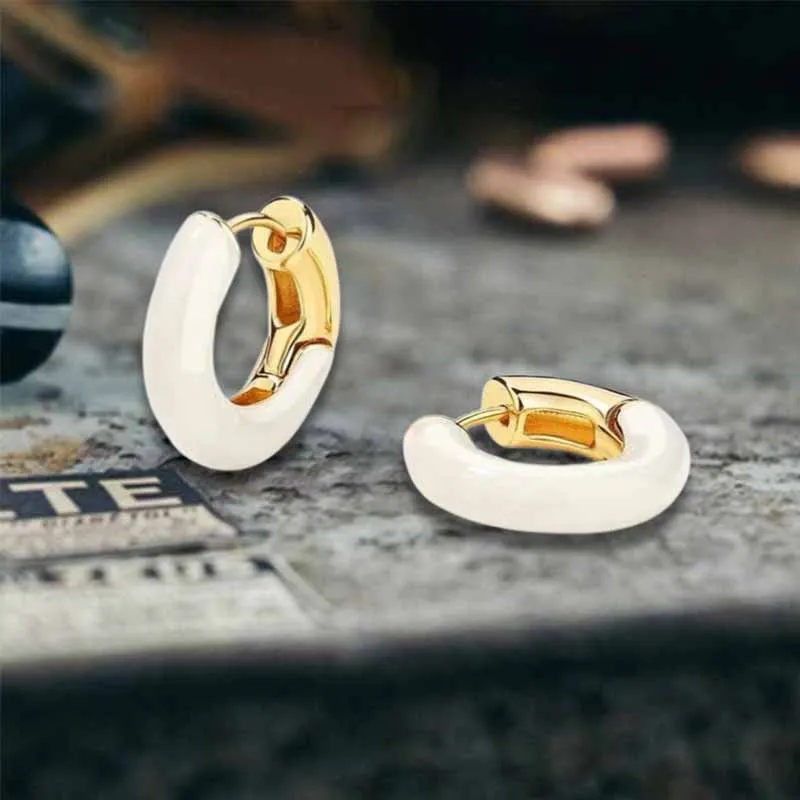 Simple Enamel Sterling Silver French Earrings sold by GTHIC