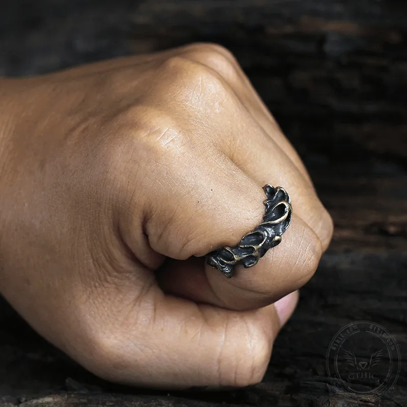 Fire of the Chinese Five Elements Sterling Silver Brass Ring sold by GTHIC product image thumbnail 3