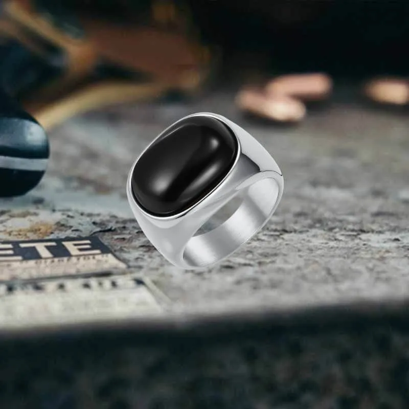 Simple Oval Tiger Eye Stone Stainless Steel Ring sold by GTHIC product image thumbnail 3