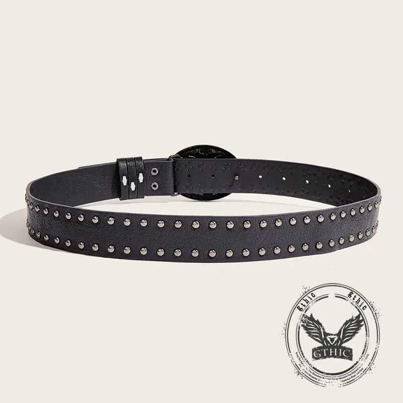 Skull And Snake Buckle Gothic Rivet PU Leather Belt sold by GTHIC product image thumbnail 5