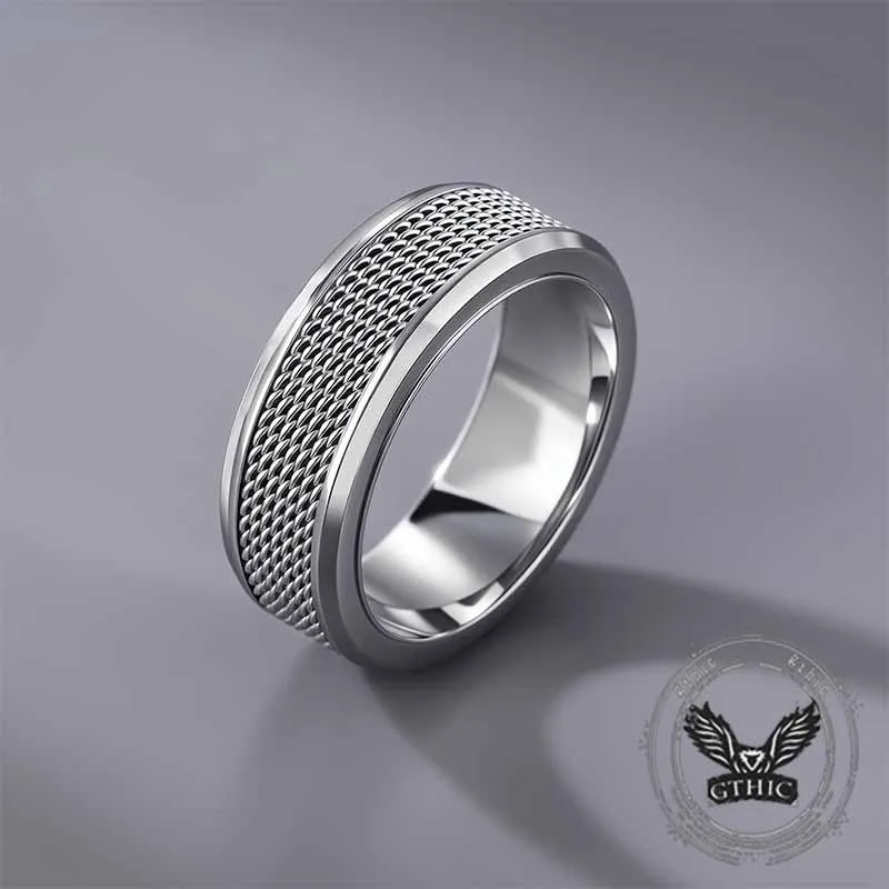 Simple Woven Mesh Design Stainless Steel Ring sold by GTHIC product image thumbnail 3
