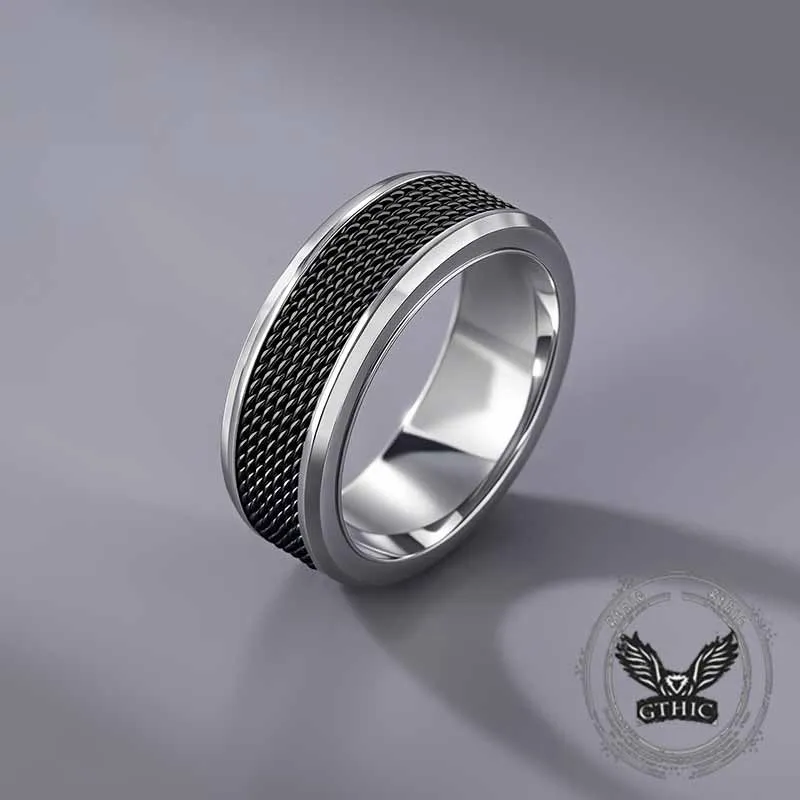 Simple Woven Mesh Design Stainless Steel Ring sold by GTHIC product image thumbnail 4