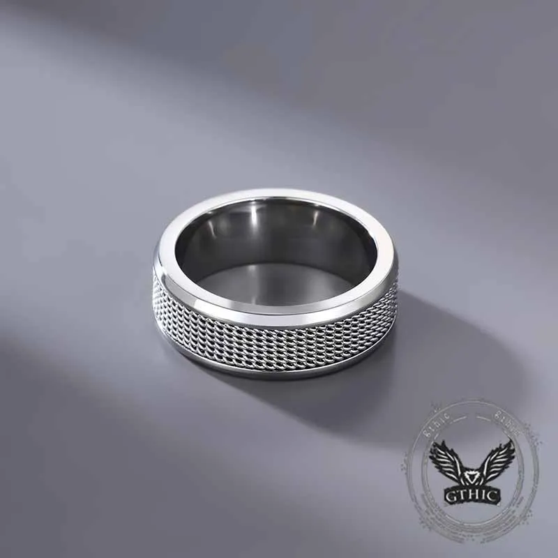Simple Woven Mesh Design Stainless Steel Ring sold by GTHIC product image thumbnail 5
