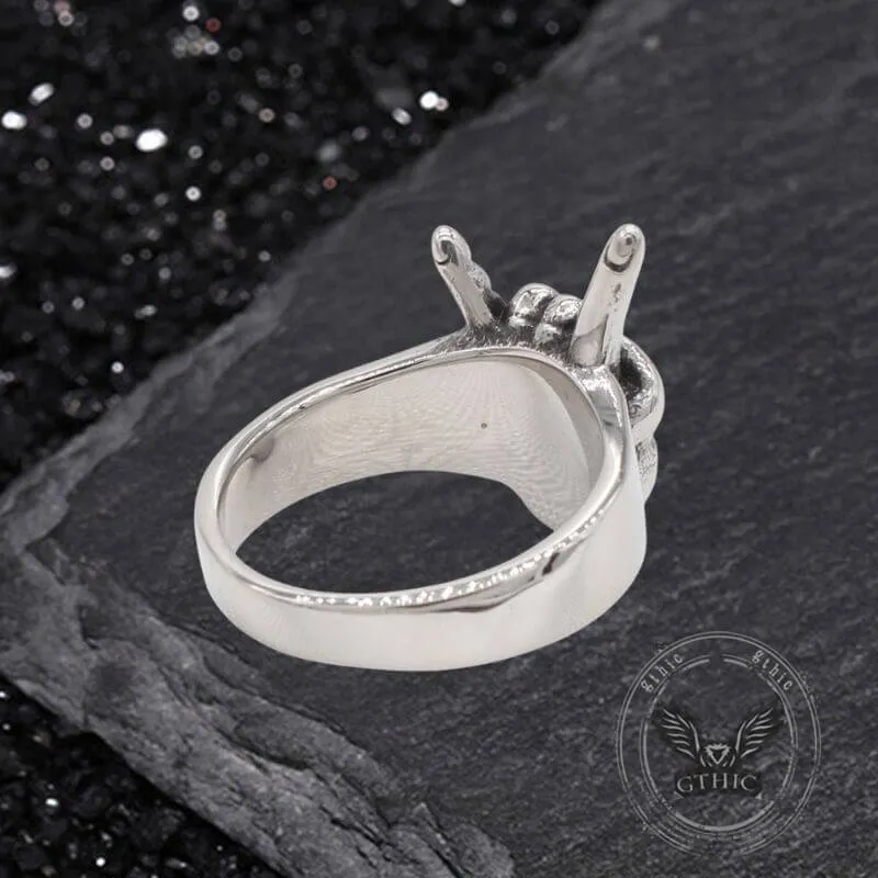 Punk Rock Gesture Stainless Steel Skull Ring sold by GTHIC product image thumbnail 5