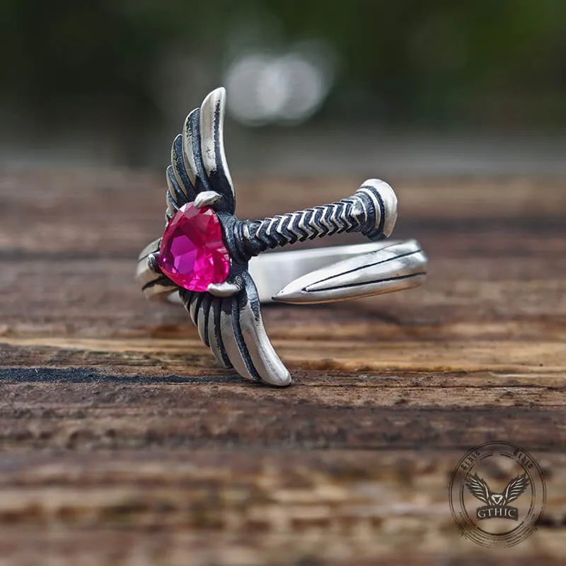 The Sword Of Angels Heart Gem Sterling Silver Ring sold by GTHIC product image thumbnail 3