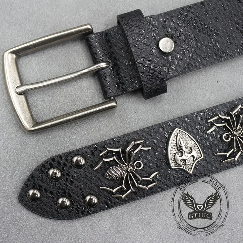 Punk Spider Rivet Snake Pattern PU Leather Belt sold by GTHIC product image thumbnail 5