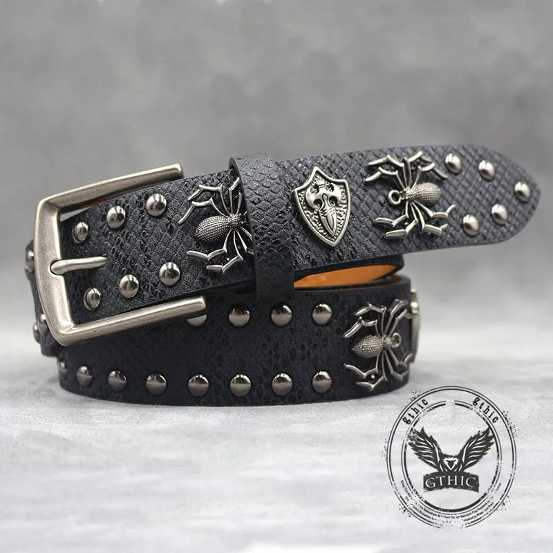 Punk Spider Rivet Snake Pattern PU Leather Belt sold by GTHIC product image thumbnail 3