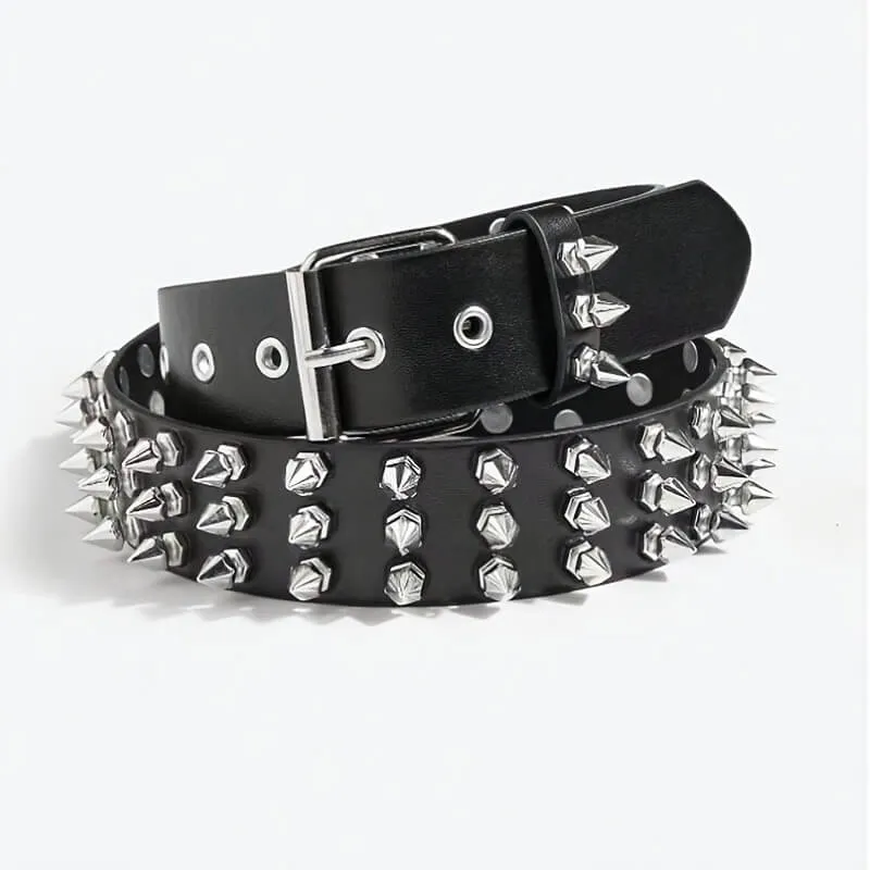 Punk Rock Spiked Rivet Handmade PU Leather Belt sold by GTHIC