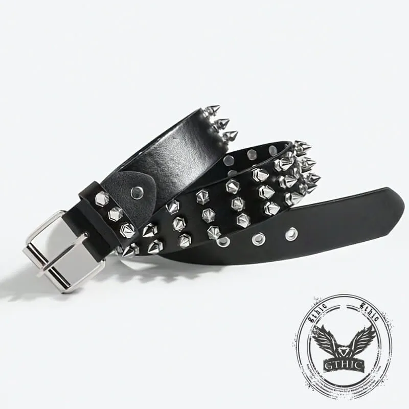 Punk Rock Spiked Rivet Handmade PU Leather Belt sold by GTHIC product image thumbnail 2