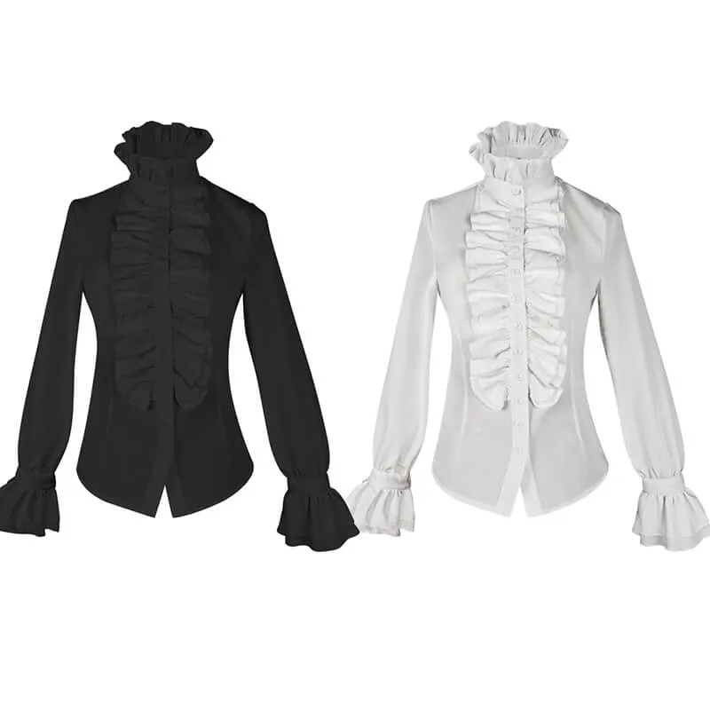 Elegant Pleated Shirt French Ruffle High Waist Skirt Set sold by GTHIC product image thumbnail 2