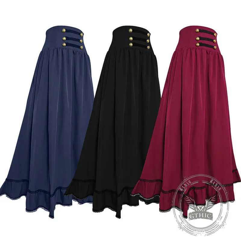 Elegant Pleated Shirt French Ruffle High Waist Skirt Set sold by GTHIC product image thumbnail 5