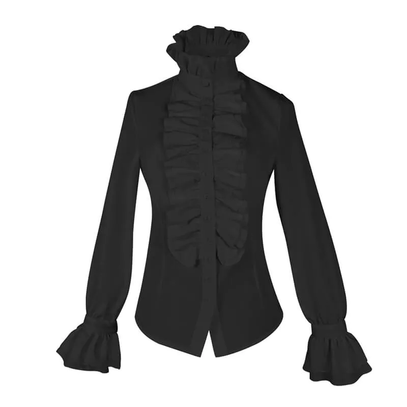 Elegant Pleated Shirt French Ruffle High Waist Skirt Set sold by GTHIC product image thumbnail 4