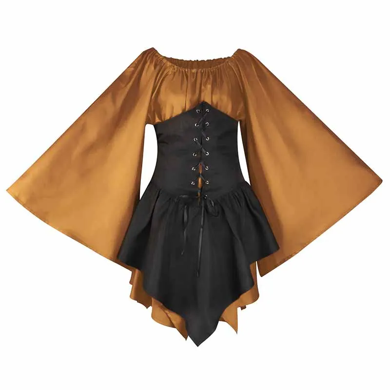 Medieval Renaissance High Waist Panelled Dress sold by GTHIC product image thumbnail 5