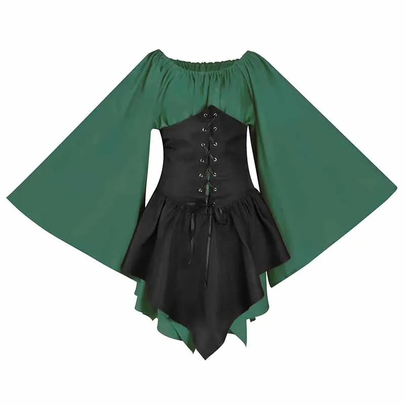 Medieval Renaissance High Waist Panelled Dress sold by GTHIC product image thumbnail 4