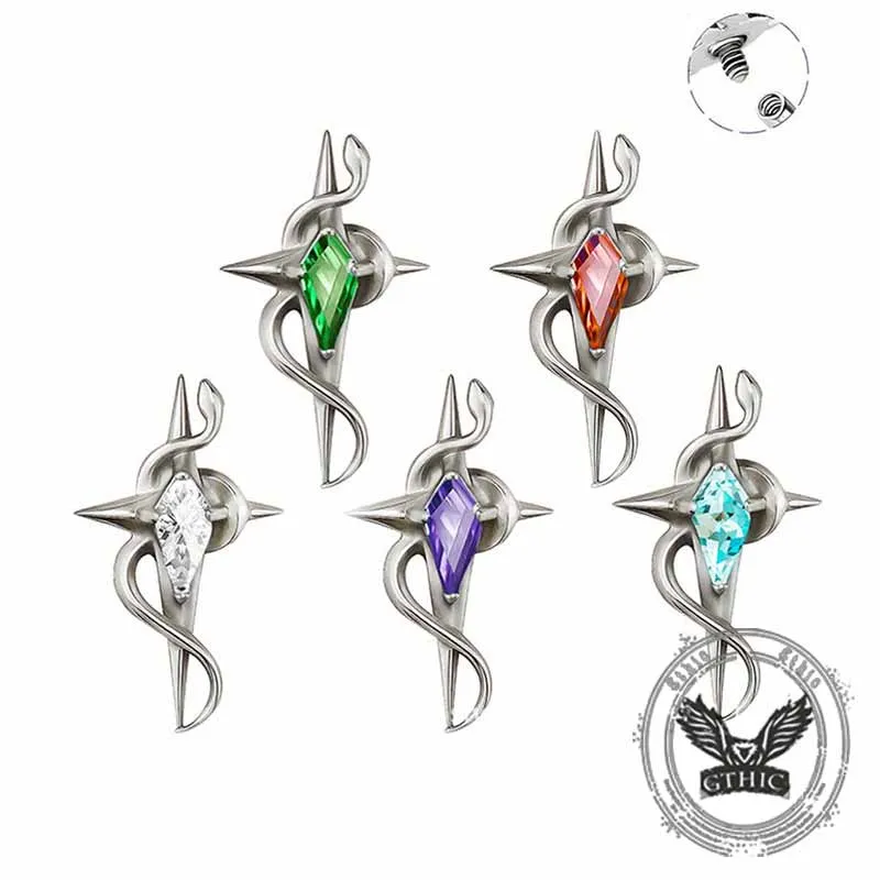 Four-Pointed Star Snake G23 Titanium Piercing Earrings sold by GTHIC