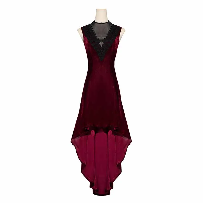 Vintage Gold Velvet Back Lace-Up Sleeveless Dress sold by GTHIC product image thumbnail 4