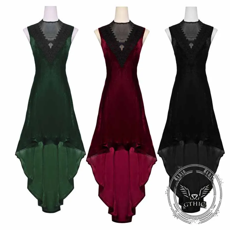 Vintage Gold Velvet Back Lace-Up Sleeveless Dress sold by GTHIC