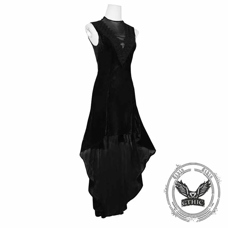 Vintage Gold Velvet Back Lace-Up Sleeveless Dress sold by GTHIC product image thumbnail 5