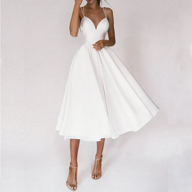 Multicolor Sexy Big Swing Party White Suspenders Dress sold by GTHIC product image thumbnail 2