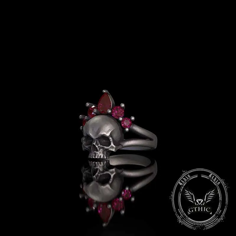 Gothic Crown Skull Sterling Silver Zircon Ring sold by GTHIC product image thumbnail 2