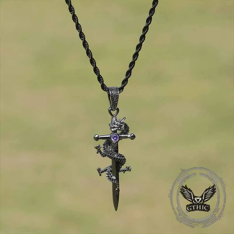 Vintage Dragon Entwined Cross Zircon Copper Pendant sold by GTHIC product image thumbnail 4