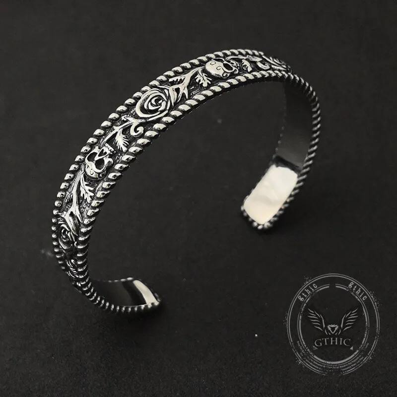 Dark Skull Rose Gothic Stainless Steel Open Bracelet sold by GTHIC product image thumbnail 4