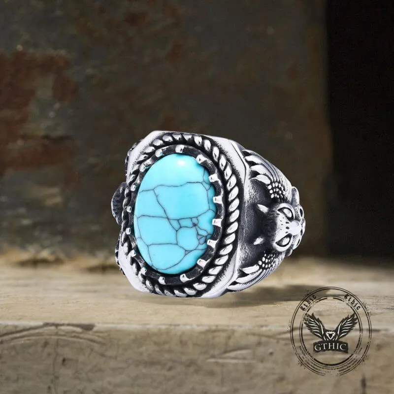 Vintage Eagle Turquoise Stainless Steel Animal Ring sold by GTHIC product image thumbnail 5