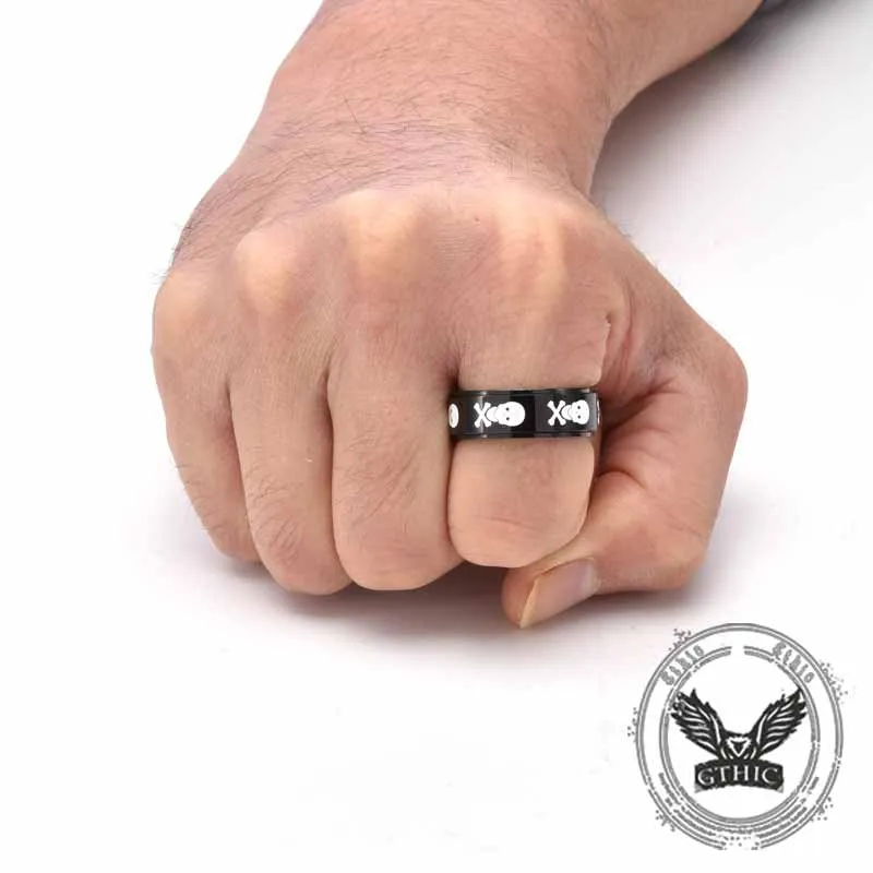 Punk Skull Crossbone Stainless Steel Spinner Ring sold by GTHIC product image thumbnail 2