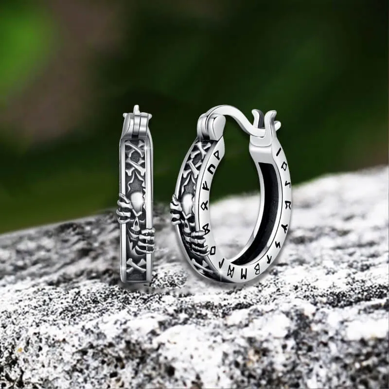 Viking Runes Skull Stainless Steel Punk Earrings sold by GTHIC