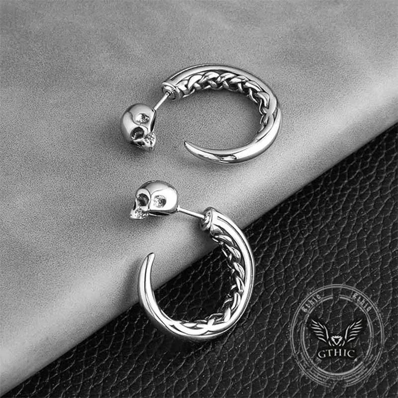 Punk Celtic Knot Skull Stainless Steel Earrings sold by GTHIC product image thumbnail 3