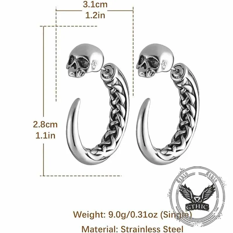 Punk Celtic Knot Skull Stainless Steel Earrings sold by GTHIC product image thumbnail 4