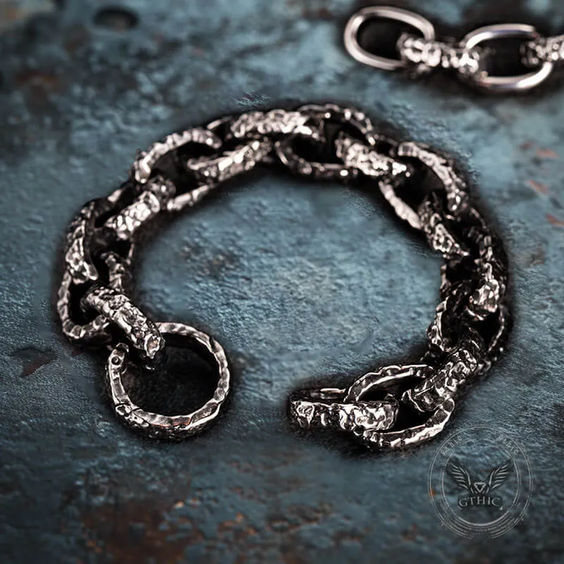 Nordic Hammered Rune Stainless Steel Viking Bracelet sold by GTHIC product image thumbnail 3