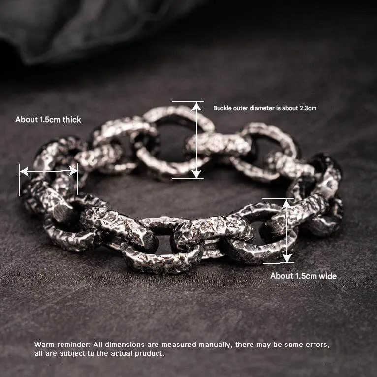 Nordic Hammered Rune Stainless Steel Viking Bracelet sold by GTHIC product image thumbnail 4