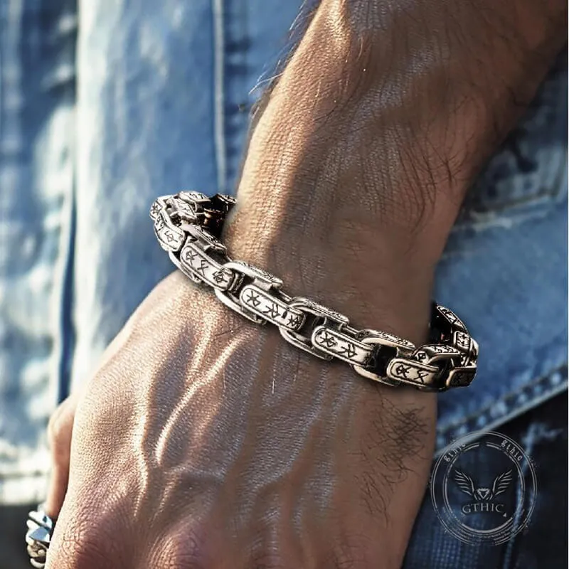 Vintage Viking Dawnbreak Rune Stainless Steel Bracelet sold by GTHIC product image thumbnail 3