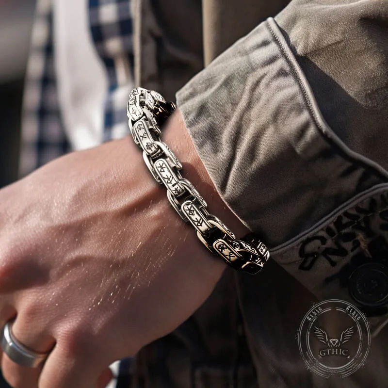 Vintage Viking Dawnbreak Rune Stainless Steel Bracelet sold by GTHIC product image thumbnail 2