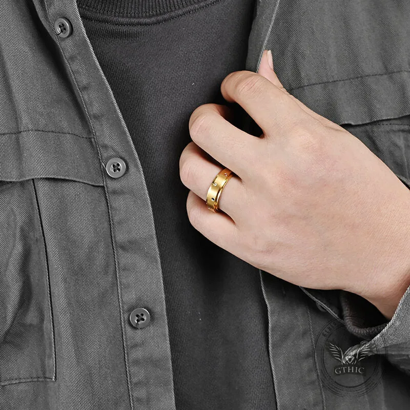 Fashion Colored Diamond Stainless Steel Spinner Ring sold by GTHIC product image thumbnail 2