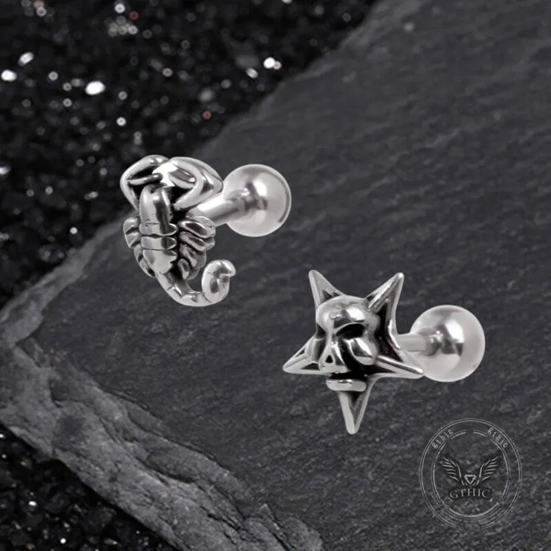 Punk Multi-Style Skull Heart Stainless Steel Earrings Set sold by GTHIC product image thumbnail 3