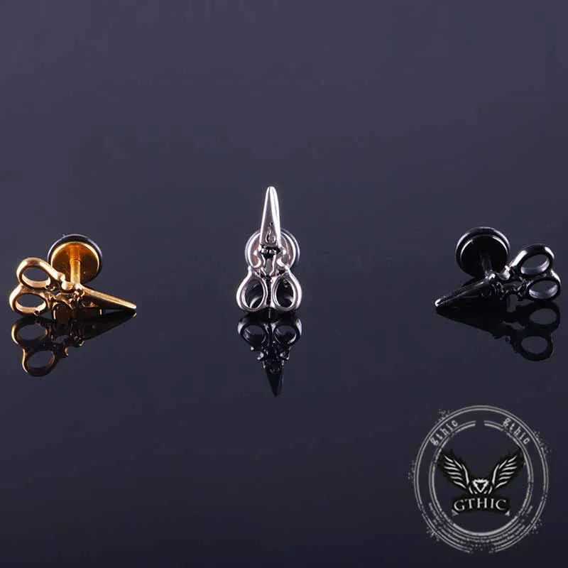 Fashion Scissor-Shaped Stainless Steel Stud Earrings sold by GTHIC