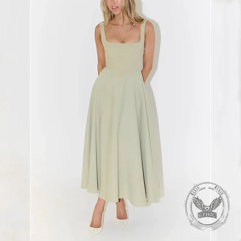 Simple Solid Color Slim-Fit Open-Back Party Dress sold by GTHIC product image thumbnail 3