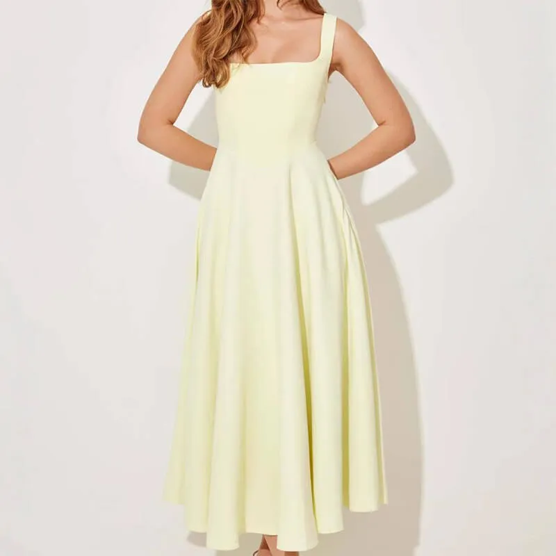 Simple Solid Color Slim-Fit Open-Back Party Dress sold by GTHIC