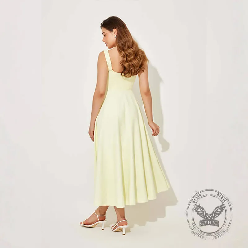 Simple Solid Color Slim-Fit Open-Back Party Dress sold by GTHIC product image thumbnail 2