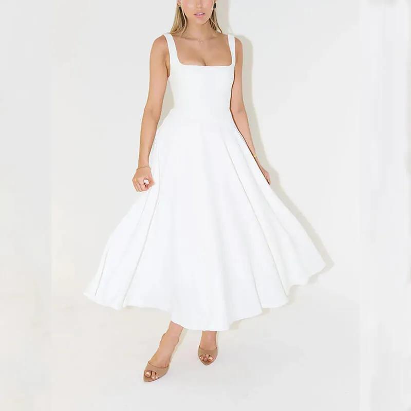 Simple Solid Color Slim-Fit Open-Back Party Dress sold by GTHIC product image thumbnail 4