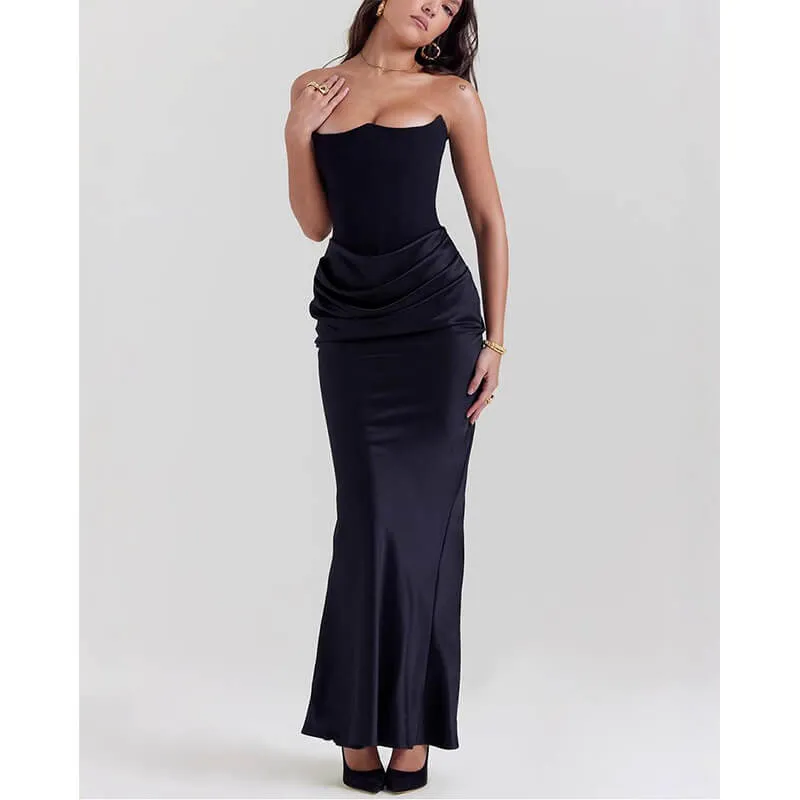 Elegance-Waisted Satin Hip-Covering Party Tube Top Dress sold by GTHIC product image thumbnail 3