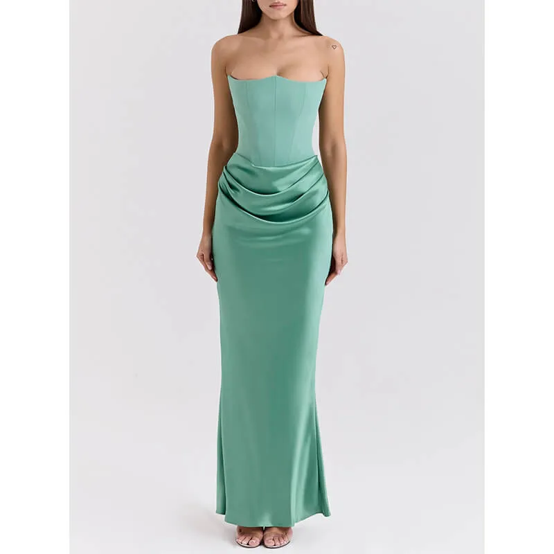 Elegance-Waisted Satin Hip-Covering Party Tube Top Dress sold by GTHIC product image thumbnail 2