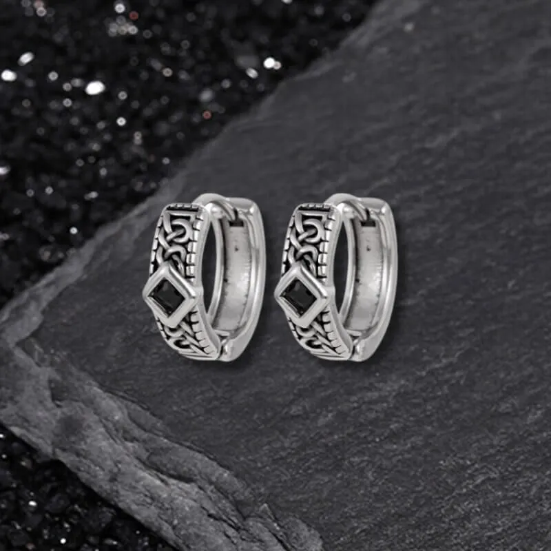 Retro Flower Smiley Star Stainless Steel Punk Earrings made by GTHIC