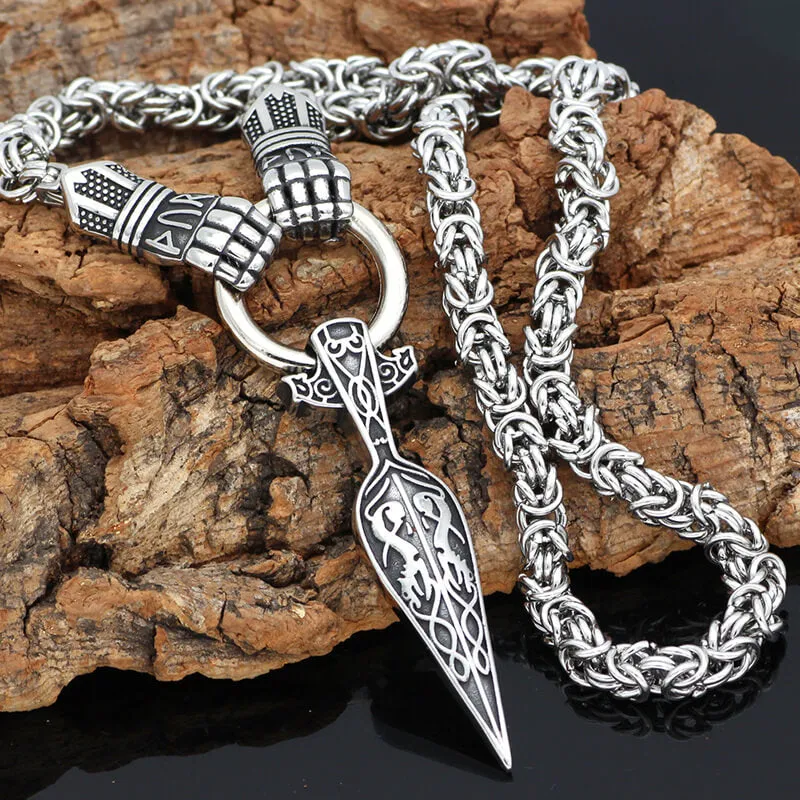 Norse Mjolnir Rune Sword stainless steel Viking Pendant sold by GTHIC