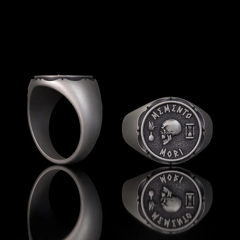 Gothic Memento Mori Letters Sterling Silver Skull Ring sold by GTHIC
