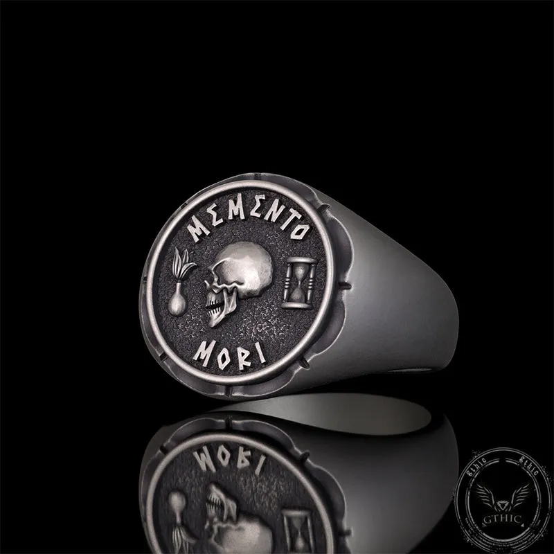 Gothic Memento Mori Letters Sterling Silver Skull Ring sold by GTHIC product image thumbnail 3